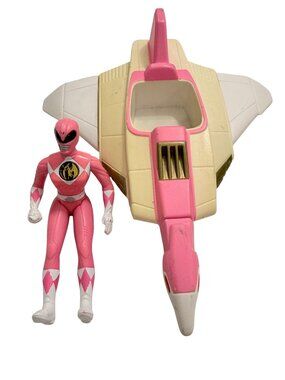 Power Rangers 1995 Pink Ranger Action Figure & Pterodactyl Dinozord Toy Set